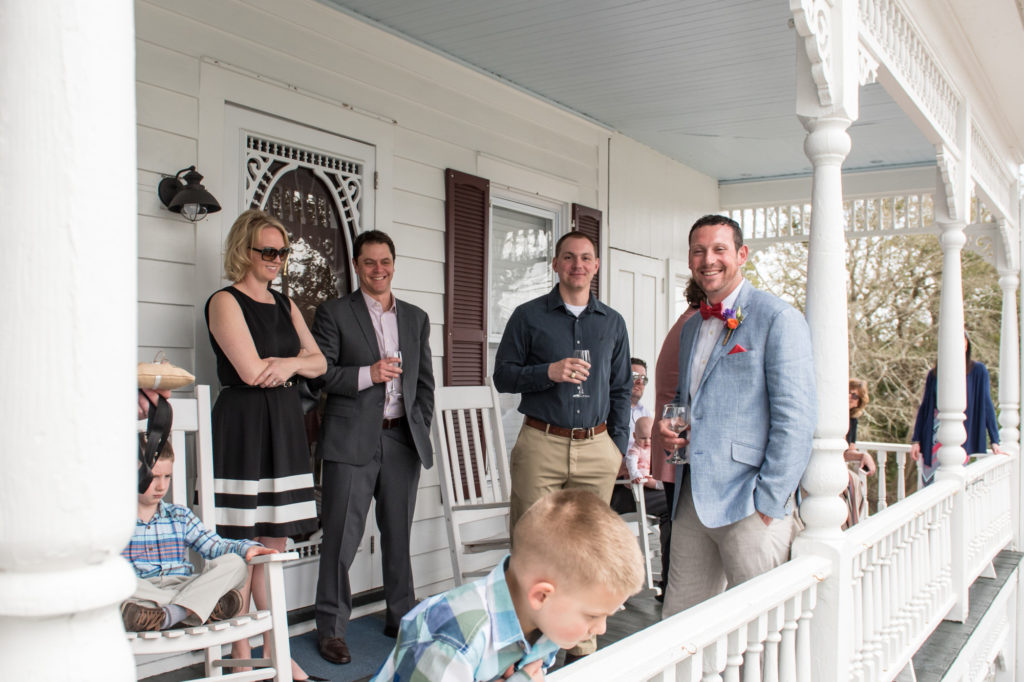 Individuals on front porch