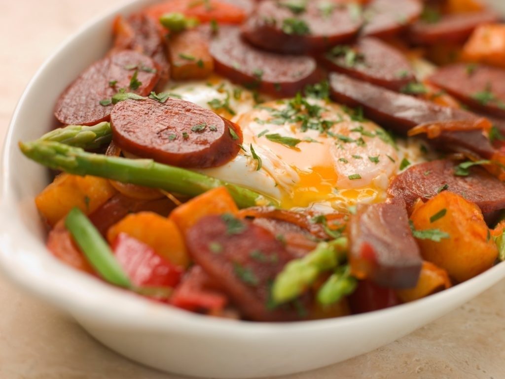 Hash dish with Eggs