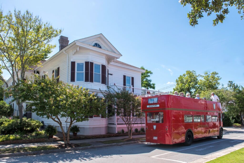 Local Tour Bus and House